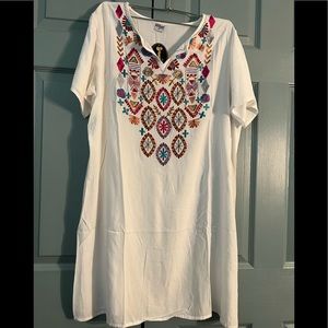 White Tunic with Embroidered Design.